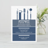 Tandheelkundige instrumenten Afstuderen Navy Blue  Kaart (Staand voorkant)