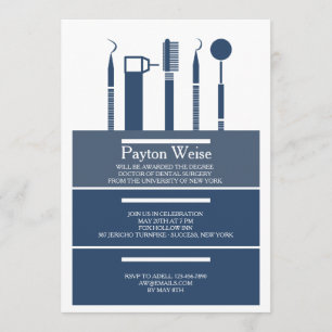 Tandheelkundige instrumenten Afstuderen Navy Blue  Kaart