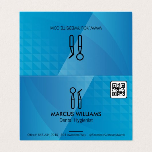 Tandheelkundige Instrumenten | QR Code Visitekaartje (Buitenkant ongevouwen)