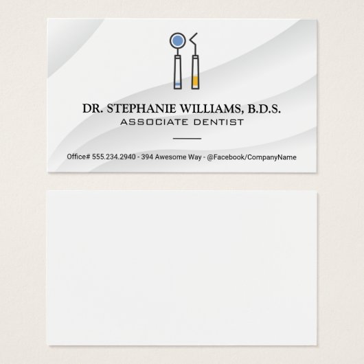 Tandheelkundige instrumenten | Tandheelkunde Visitekaartje (Voorkant /achterkant)