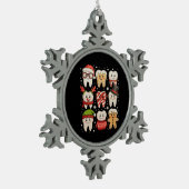 Tandheelkundige Kerst Schattigee Tanden Tandarts S Tin Sneeuwvlok Ornament (Links)