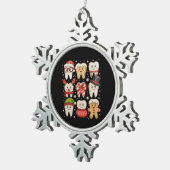 Tandheelkundige Kerst Schattigee Tanden Tandarts S Tin Sneeuwvlok Ornament (Rechts)
