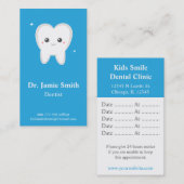 Tandheelkundige, Kinder tandheelkundige, zakelijke Afsprakenkaartje (Voorkant / Achterkant)