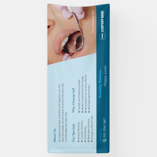 Tandheelkundige kliniek aangepaste banner (Verticaal)