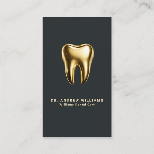 Tandheelkundige kliniek Elegant Gold QR-code Visitekaartje (Voorkant)