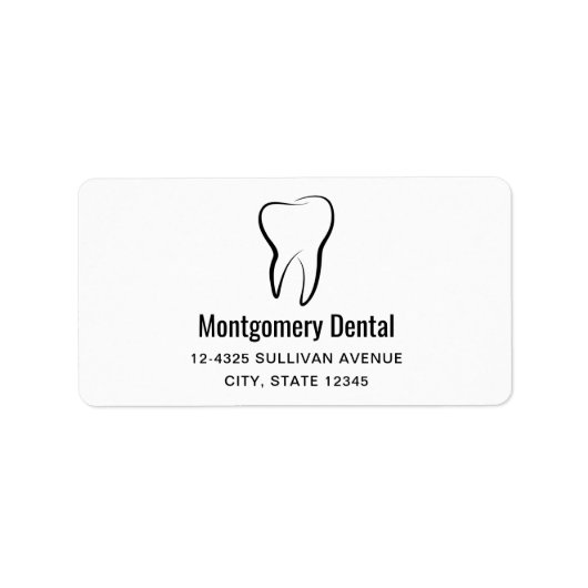 Tandheelkundige kliniek medisch adres etiket (Voorkant)