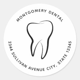 Tandheelkundige kliniek medisch adres ronde sticker