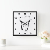 Tandheelkundige kliniek medische grafiek vierkante klok (Huis)