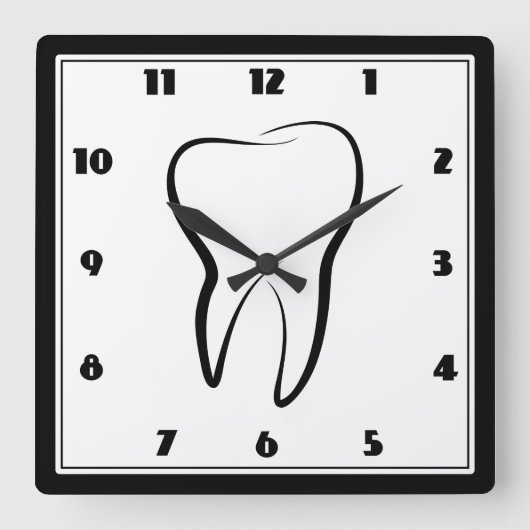 Tandheelkundige kliniek medische grafiek vierkante klok (Voorkant)