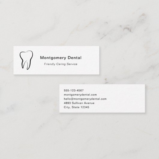 Tandheelkundige kliniek mondhygiëne mini visitekaartje (Voorkant / Achterkant)