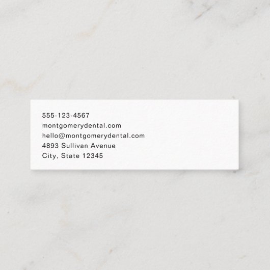 Tandheelkundige kliniek mondhygiëne mini visitekaartje (Achterkant)