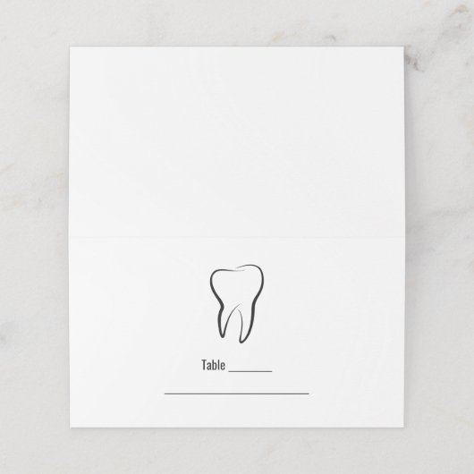 Tandheelkundige kliniek mondhygiëne tabel plaatskaartje (Buitenkant ongevouwen)