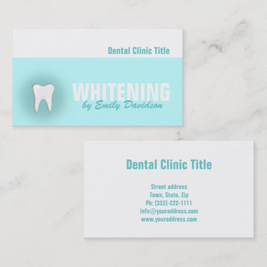 Tandheelkundige kliniek Tanden Whitening Service Visitekaartje (Voorkant / Achterkant)
