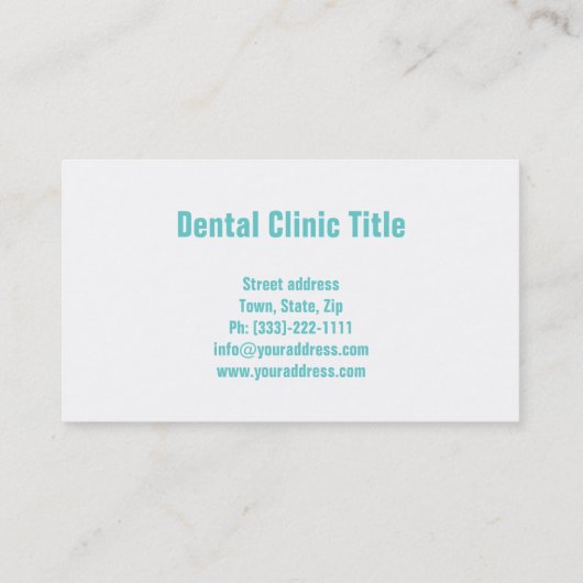 Tandheelkundige kliniek Tanden Whitening Service Visitekaartje (Achterkant)