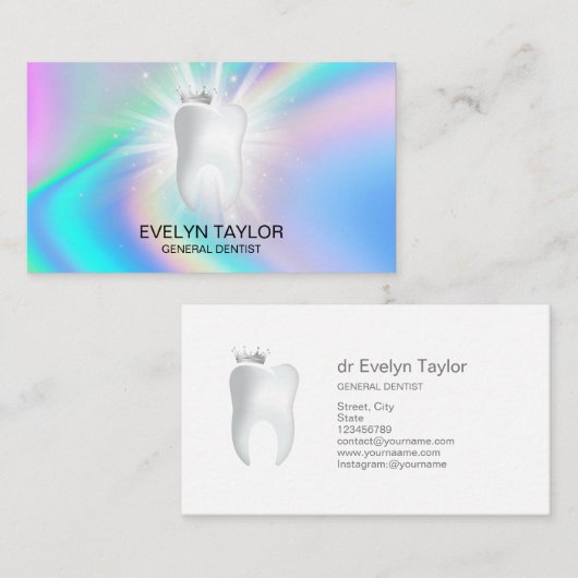 Tandheelkundige kliniek tandheelkundige bleken visitekaartje (Voorkant / Achterkant)