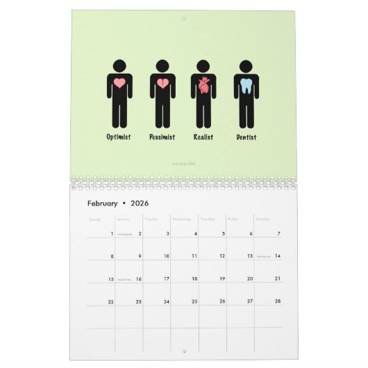 Tandheelkundige kunst en Humor jaarkalender Kalender (Feb 2026)
