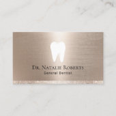 Tandheelkundige Logo Moderne Gold Dentist Afsprakenkaartje (Voorkant)