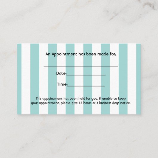 Tandheelkundige of tandheelkundige Visitekaartjes Afsprakenkaartje (Achterkant)