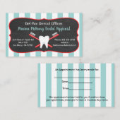 Tandheelkundige of tandheelkundige Visitekaartjes Afsprakenkaartje (Voorkant / Achterkant)