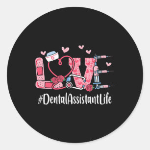 Tandheelkundige Onmiddellijke Liefde Valentijnsdag Ronde Sticker