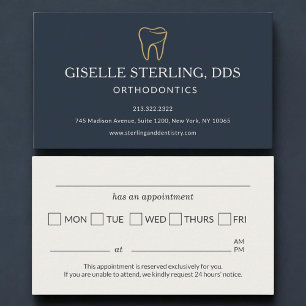 Tandheelkundige orthodontie afspraak herinnering visitekaartje