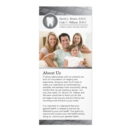  tandheelkundige rack-Kaart Reclamekaart (Voorkant)