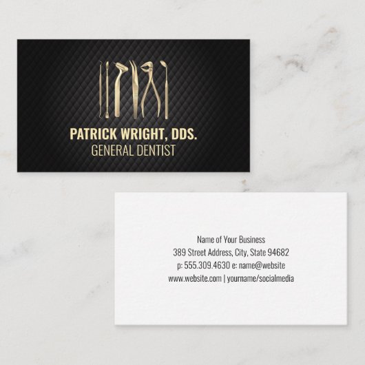 Tandheelkundige reinigingsinstrumenten afsprakenkaartje (Voorkant / Achterkant)