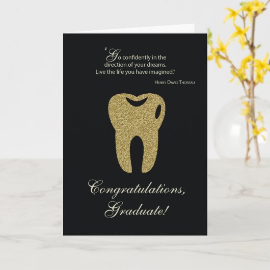 Tandheelkundige School Afstuderen Gefeliciteerd Zw Kaart (Gele Bloem)