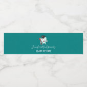 Tandheelkundige school Happy Tand Afstuderen Cap Waterfles Etiket (Enkel label)