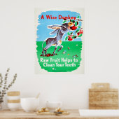 tandheelkundige schuur- en fruitschonere teeth He Poster (Keuken)