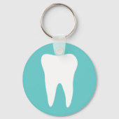 Tandheelkundige sleutelhanger met witte tand logo (Voorkant)