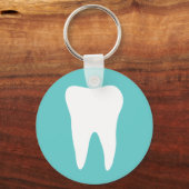 Tandheelkundige sleutelhanger met witte tand logo (Voorkant)