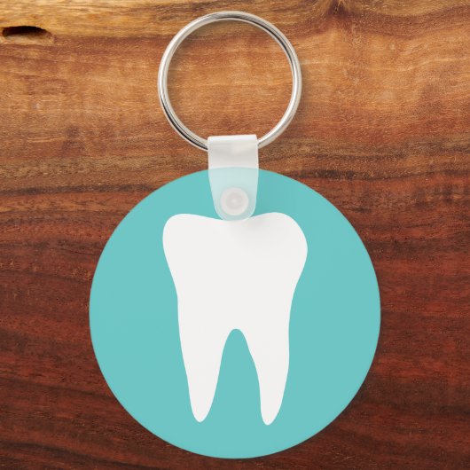 Tandheelkundige sleutelhanger met witte tand logo (Voorkant)