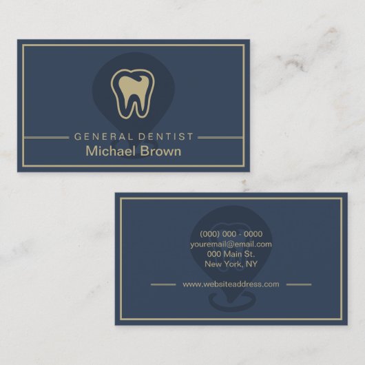 Tandheelkundige Somatologie Moderne Marine Visitekaartje (Voorkant / Achterkant)