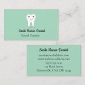 Tandheelkundige Studio Glimlach tand Groen en wit  Visitekaartje (Voorkant / Achterkant)