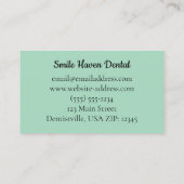 Tandheelkundige Studio Glimlach tand Groen en wit  Visitekaartje (Achterkant)