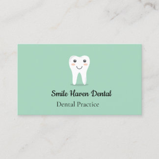 Tandheelkundige Studio Glimlach tand Groen en wit Visitekaartje