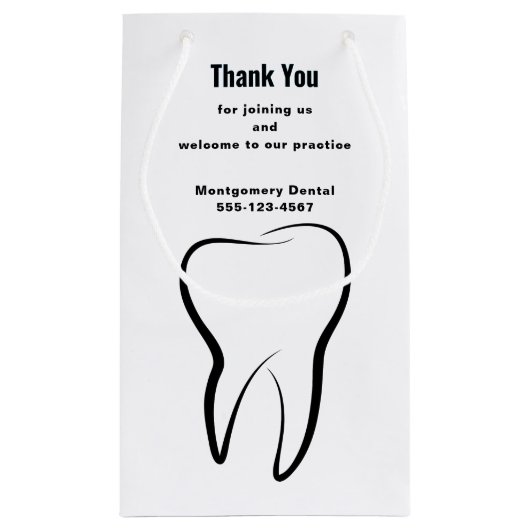 Tandheelkundige Tand Kliniek Medisch Klein Cadeauzakje (Achterkant)