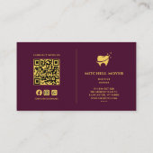 Tandheelkundige Tand Logo Bourgogne & Goud Visitekaartje (Achterkant)