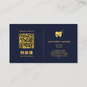 Tandheelkundige Tand Logo Navy Blauw en Goud Visitekaartje (Achterkant)