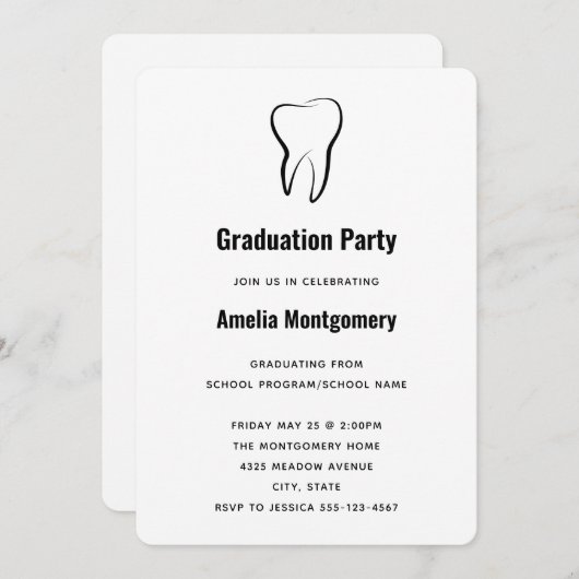 Tandheelkundige tand medisch grafisch Afstuderen Kaart (Voorkant / Achterkant)