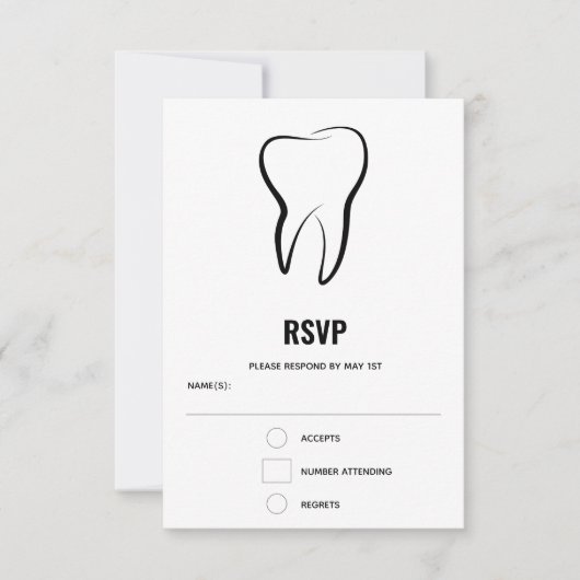 Tandheelkundige Tand Medische grafische Tandheelku RSVP Kaartje (Voorkant)