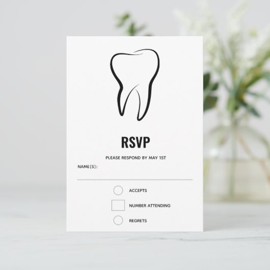 Tandheelkundige Tand Medische grafische Tandheelku RSVP Kaartje (Staand voorkant)