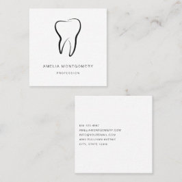 Tandheelkundige Tand Medische grafische Tandheelku Vierkante Visitekaartje