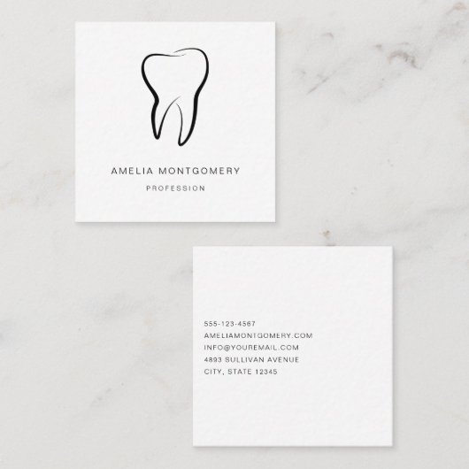 Tandheelkundige Tand Medische grafische Tandheelku Vierkante Visitekaartje (Voorkant / Achterkant)
