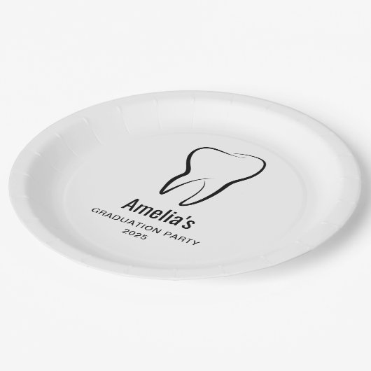 Tandheelkundige tandheelkunde kliniek medisch Afst Papieren Bordje (Gekanteld)