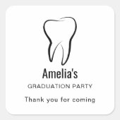 Tandheelkundige tandheelkunde kliniek medisch Afst Vierkante Sticker (Voorkant)