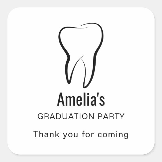 Tandheelkundige tandheelkunde kliniek medisch Afst Vierkante Sticker (Voorkant)