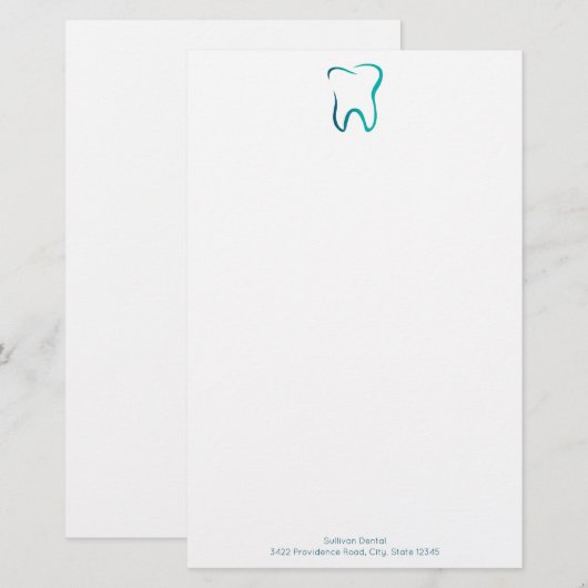 Tandheelkundige tandheelkunde medisch Afbeelding b Briefpapier (Voorkant / Achterkant)