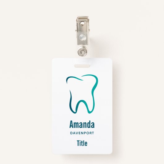 Tandheelkundige tandheelkunde medisch Afbeelding Badge (Achterkant met clip)